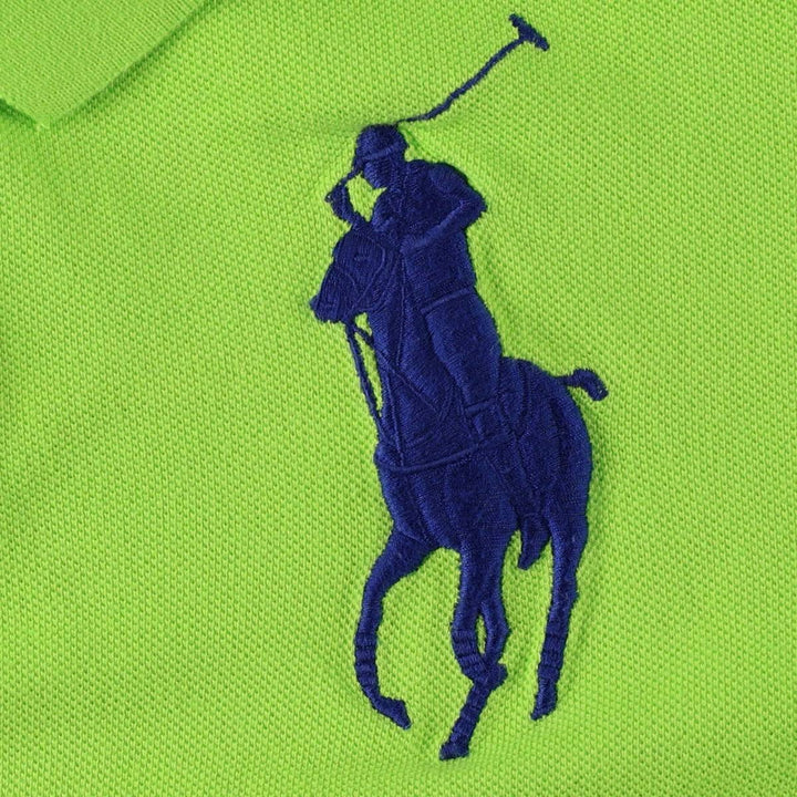 Ralph Lauren POLO by Ralph Lauren Big Pony Short-Sleeve Polo Shirt, Women's Size M (approx.) cotton green type yellow green Vintage Second Hand