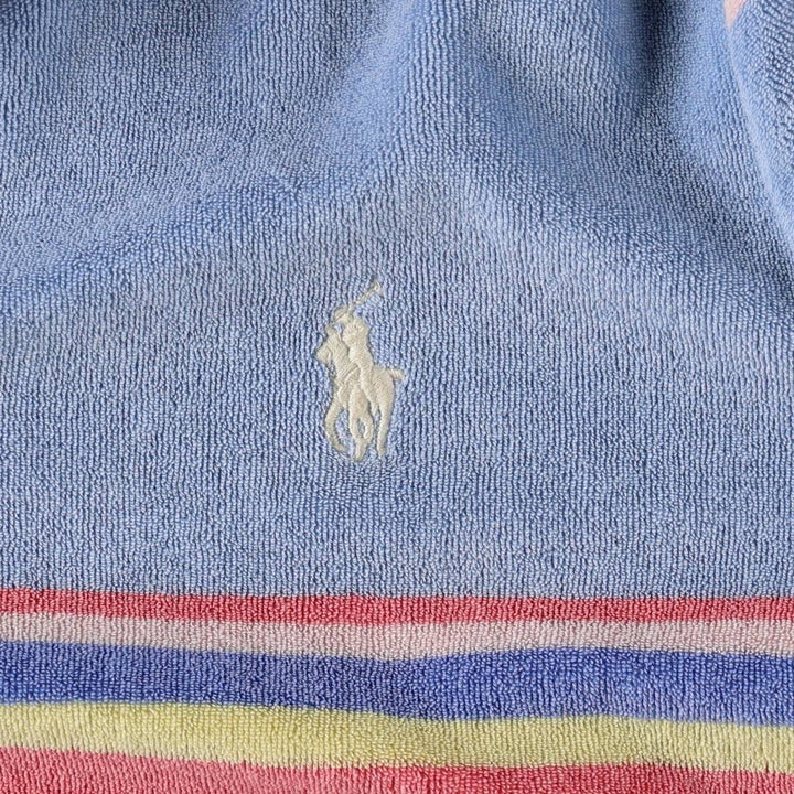 Ralph Lauren POLO RALPH LAUREN Multi-stripe Skipper Collar Terry Cloth Short-Sleeve Polo Shirt, Women's Size L (approx.) cotton pink type Vintage Second Hand