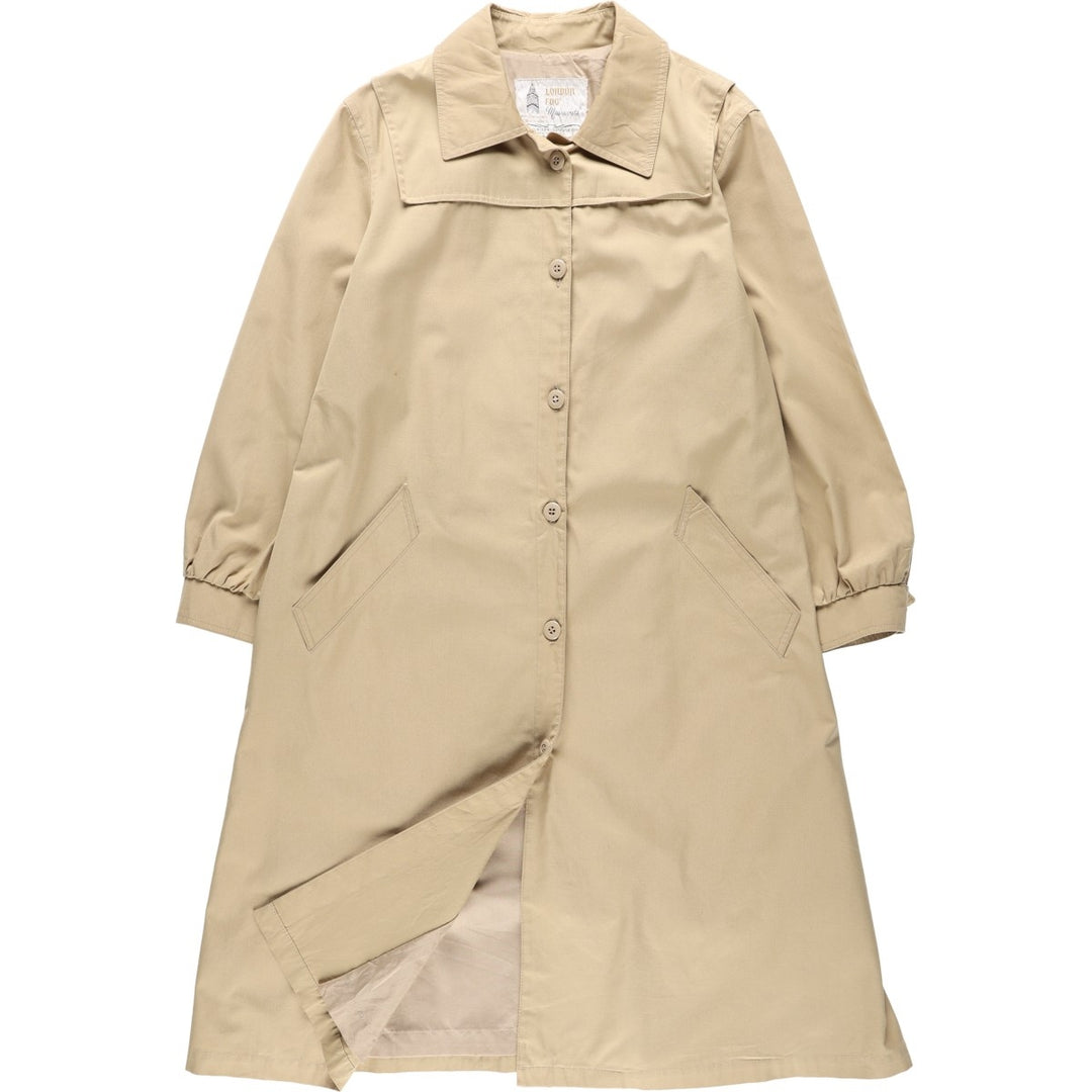 1970'S London Fog Balmacaan Coat (Women's Size L equivalent) Vintage polyester Beige type Vintage Second Hand