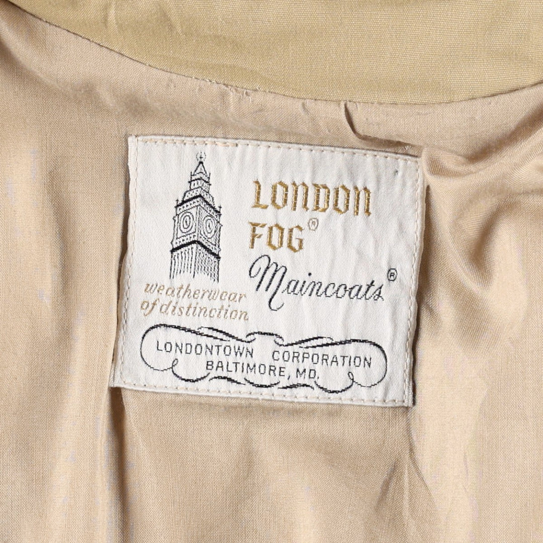 1970'S London Fog Balmacaan Coat (Women's Size L equivalent) Vintage polyester Beige type Vintage Second Hand