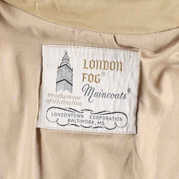 1970'S London Fog Balmacaan Coat (Women's Size L equivalent) Vintage polyester Beige type Vintage Second Hand