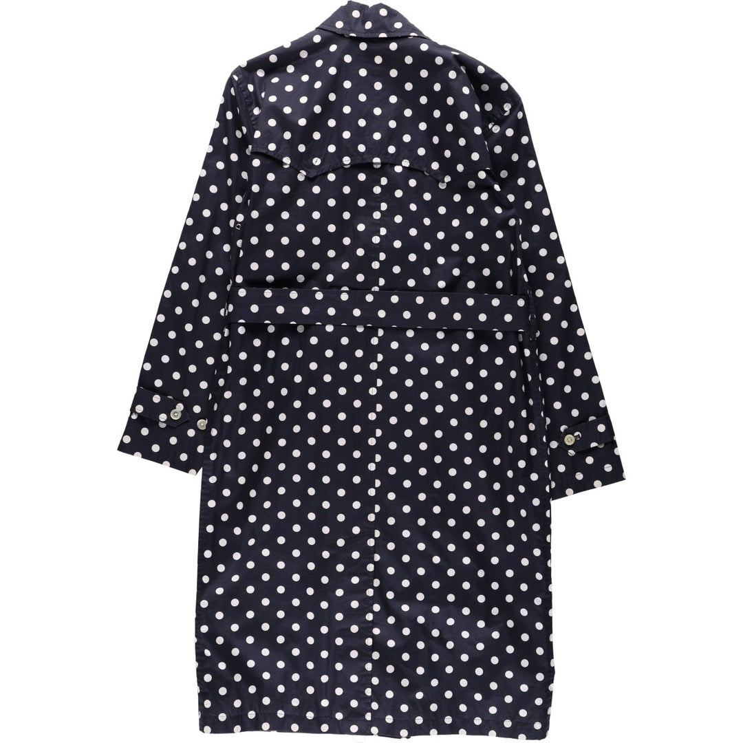 Ralph Lauren trench coat, women's size S (approx.), featuring a polka dot pattern. cotton navy blue type Vintage Second Hand