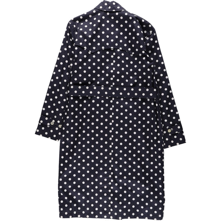 Ralph Lauren trench coat, women's size S (approx.), featuring a polka dot pattern. cotton navy blue type Vintage Second Hand