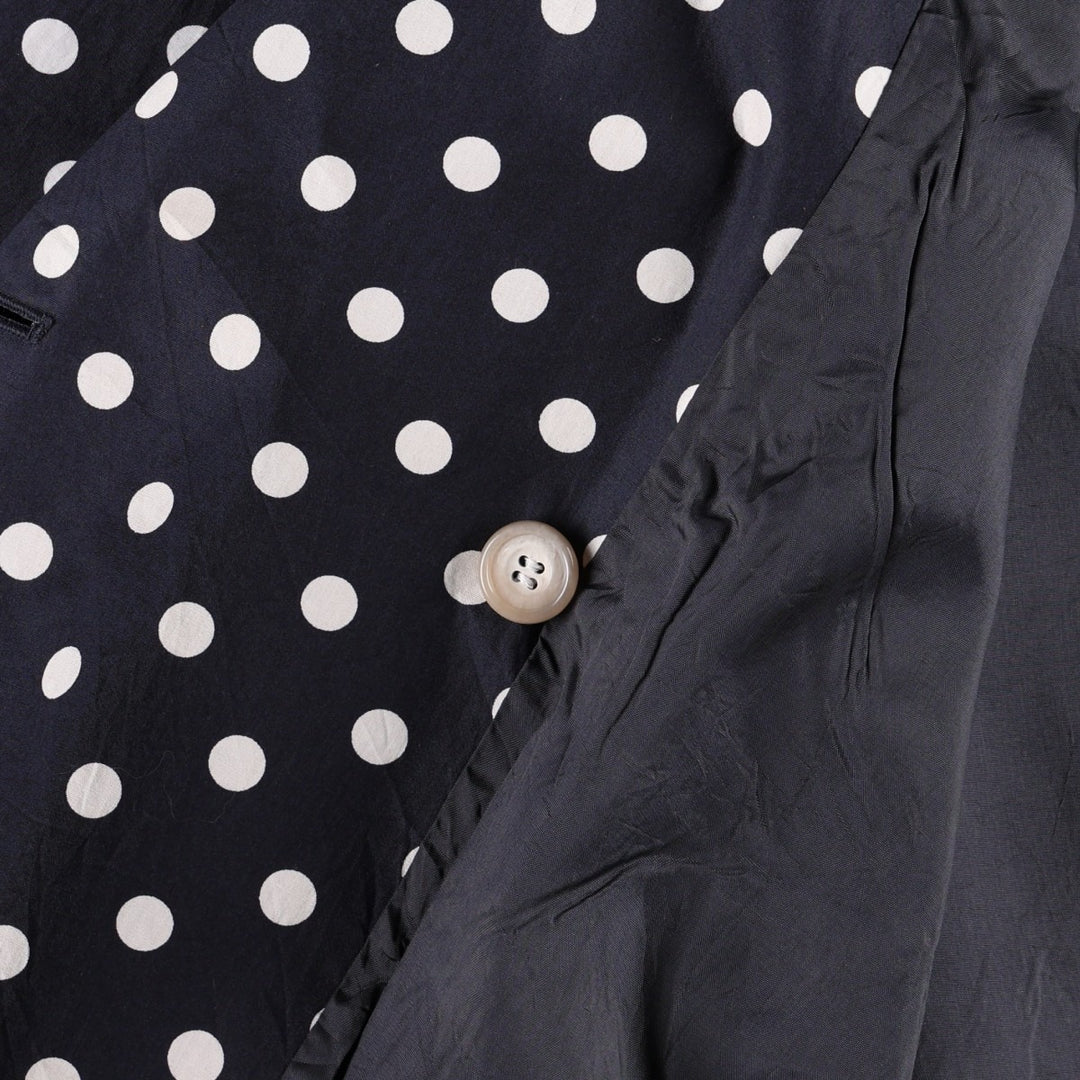 Ralph Lauren trench coat, women's size S (approx.), featuring a polka dot pattern. cotton navy blue type Vintage Second Hand