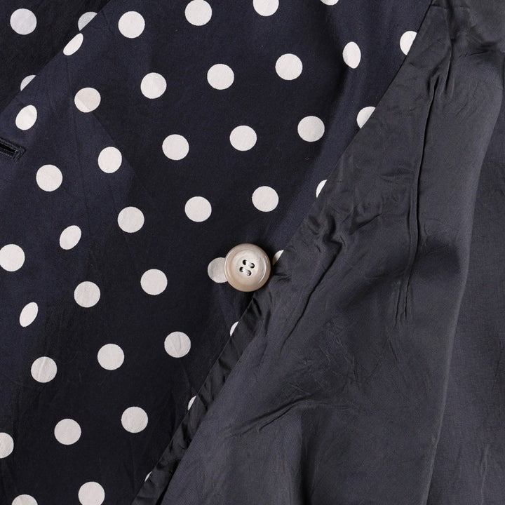 Ralph Lauren trench coat, women's size S (approx.), featuring a polka dot pattern. cotton navy blue type Vintage Second Hand