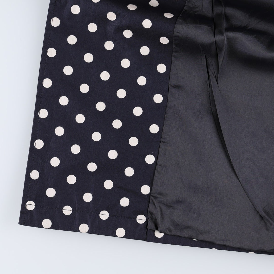 Ralph Lauren trench coat, women's size S (approx.), featuring a polka dot pattern. cotton navy blue type Vintage Second Hand
