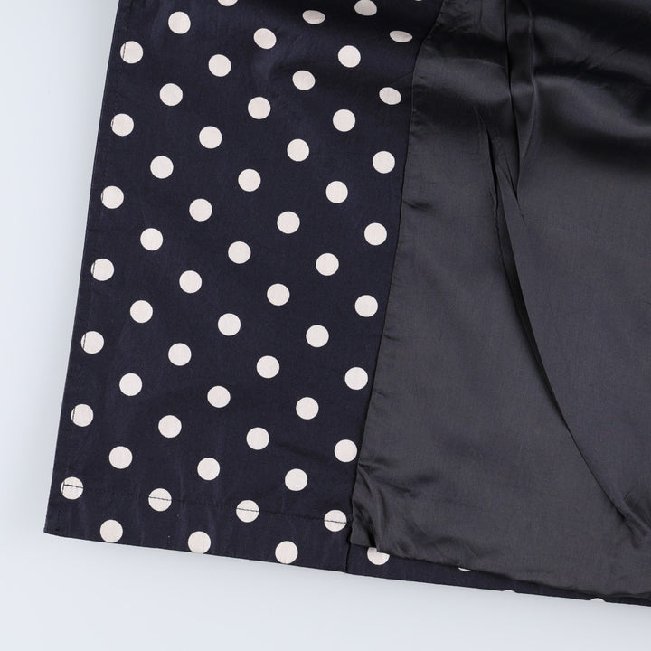 Ralph Lauren trench coat, women's size S (approx.), featuring a polka dot pattern. cotton navy blue type Vintage Second Hand