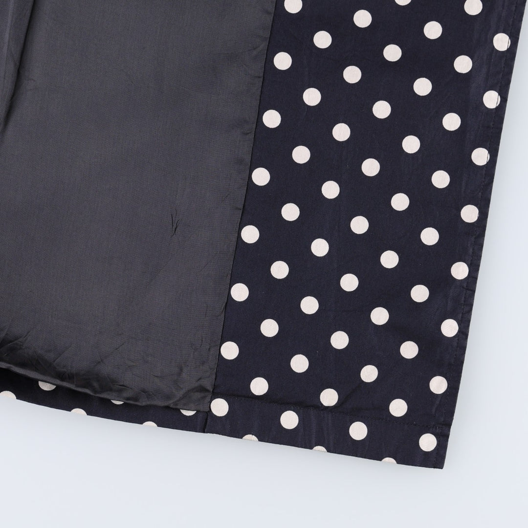 Ralph Lauren trench coat, women's size S (approx.), featuring a polka dot pattern. cotton navy blue type Vintage Second Hand