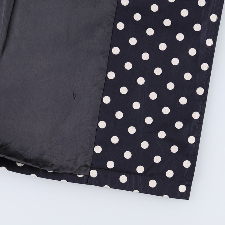 Ralph Lauren trench coat, women's size S (approx.), featuring a polka dot pattern. cotton navy blue type Vintage Second Hand