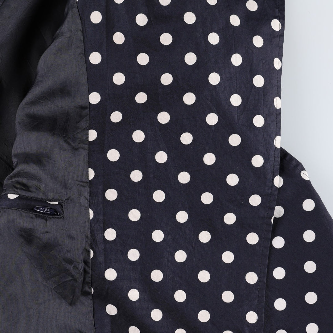 Ralph Lauren trench coat, women's size S (approx.), featuring a polka dot pattern. cotton navy blue type Vintage Second Hand