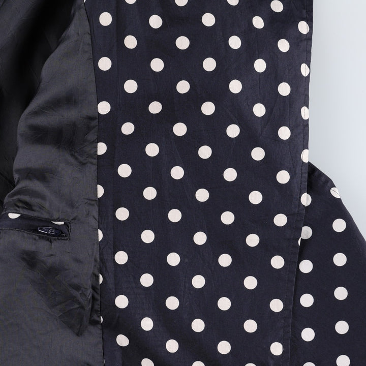 Ralph Lauren trench coat, women's size S (approx.), featuring a polka dot pattern. cotton navy blue type Vintage Second Hand