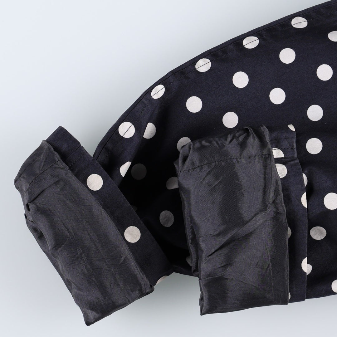 Ralph Lauren trench coat, women's size S (approx.), featuring a polka dot pattern. cotton navy blue type Vintage Second Hand