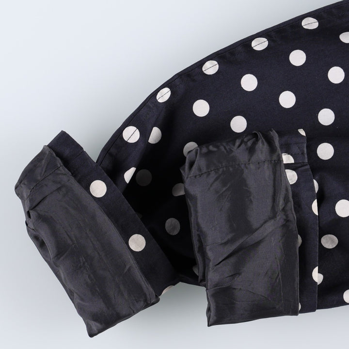 Ralph Lauren trench coat, women's size S (approx.), featuring a polka dot pattern. cotton navy blue type Vintage Second Hand