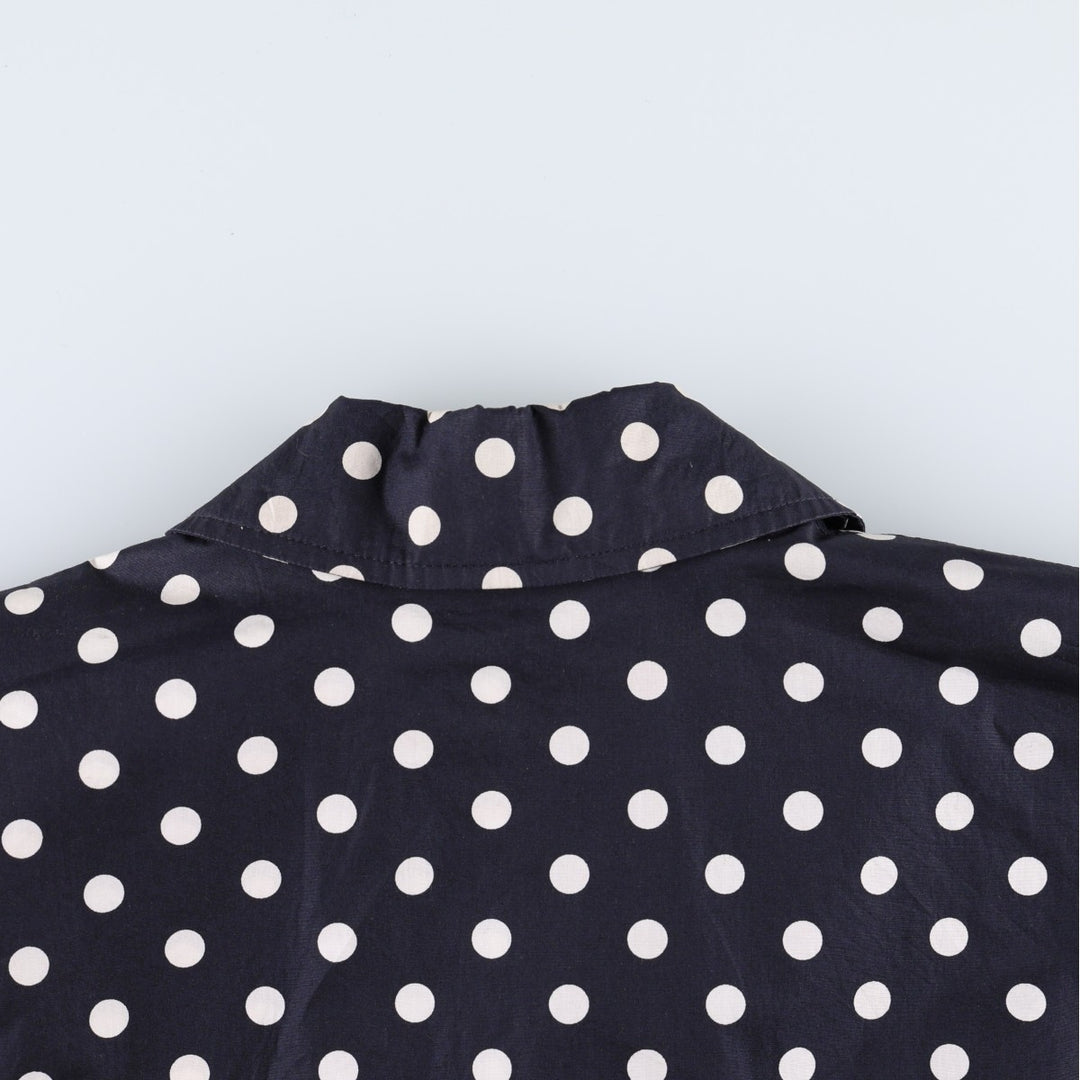 Ralph Lauren trench coat, women's size S (approx.), featuring a polka dot pattern. cotton navy blue type Vintage Second Hand
