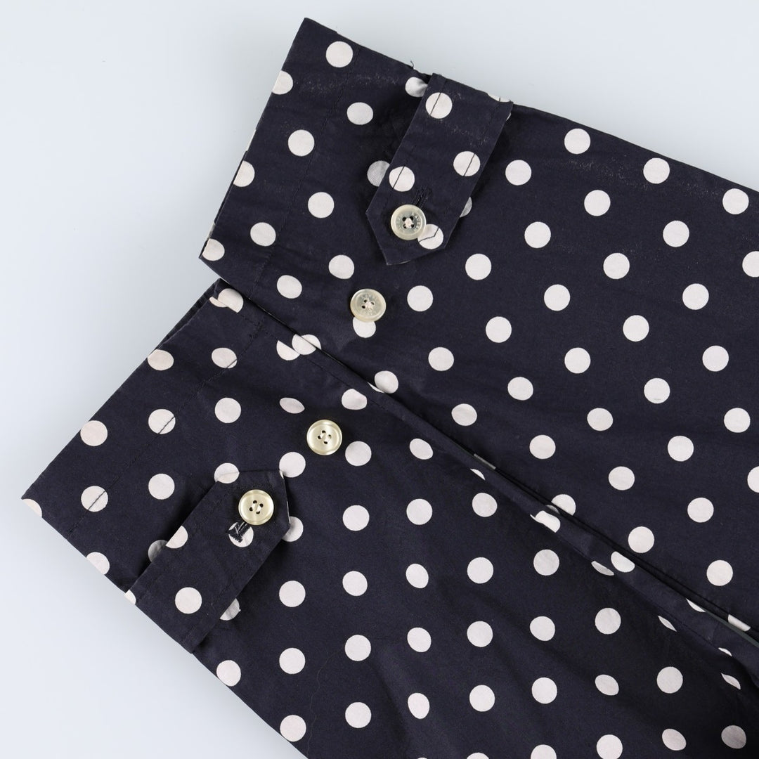 Ralph Lauren trench coat, women's size S (approx.), featuring a polka dot pattern. cotton navy blue type Vintage Second Hand
