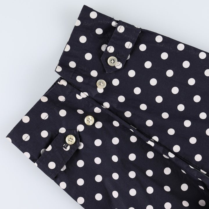 Ralph Lauren trench coat, women's size S (approx.), featuring a polka dot pattern. cotton navy blue type Vintage Second Hand