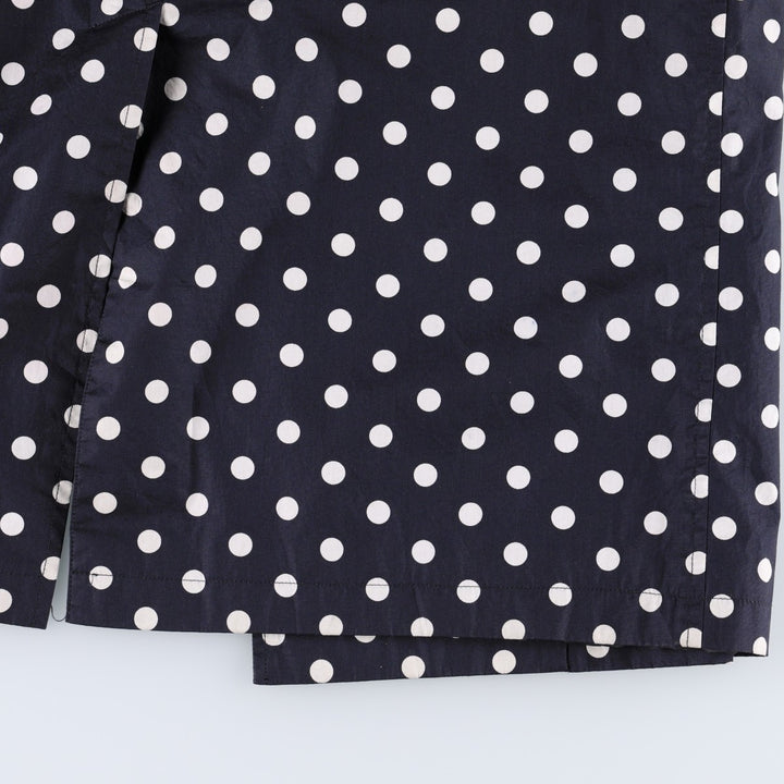 Ralph Lauren trench coat, women's size S (approx.), featuring a polka dot pattern. cotton navy blue type Vintage Second Hand