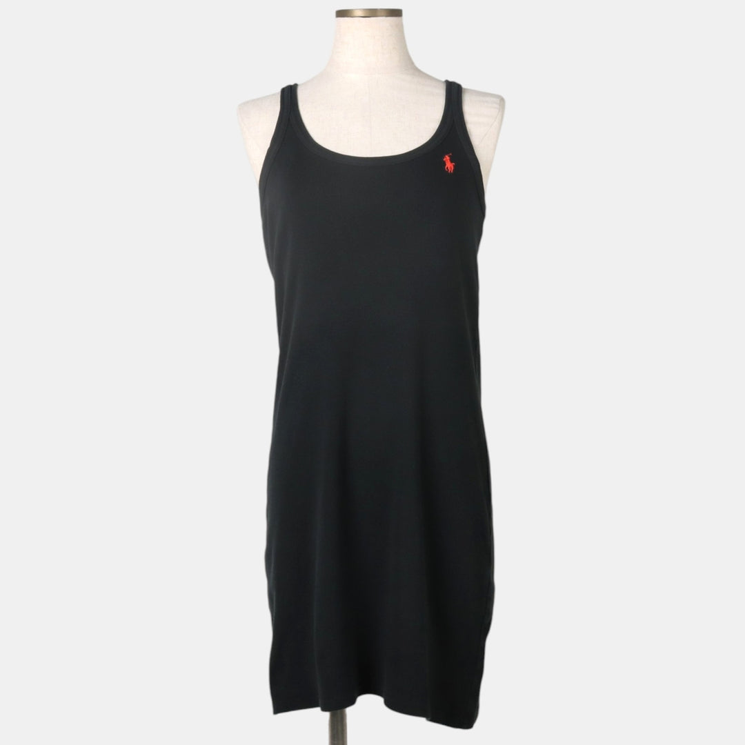 Ralph Lauren RALPH LAUREN SPORT Half-Length Sleeveless A-Line Dress, Women's Size M (approx.) cotton black type Vintage Second Hand