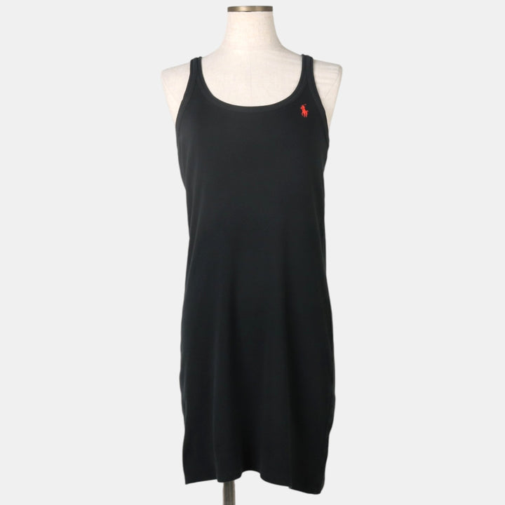Ralph Lauren RALPH LAUREN SPORT Half-Length Sleeveless A-Line Dress, Women's Size M (approx.) cotton black type Vintage Second Hand