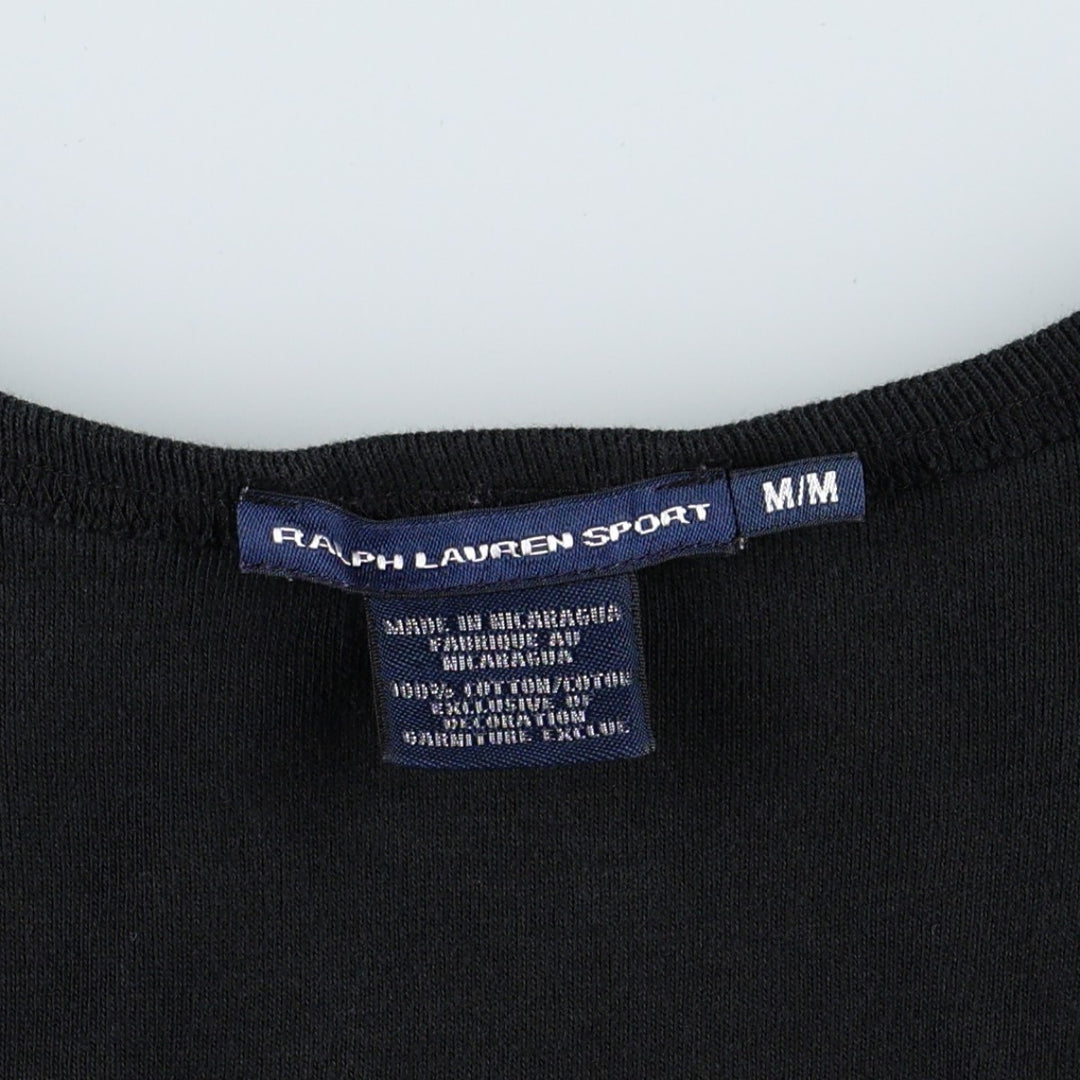 Ralph Lauren RALPH LAUREN SPORT Half-Length Sleeveless A-Line Dress, Women's Size M (approx.) cotton black type Vintage Second Hand