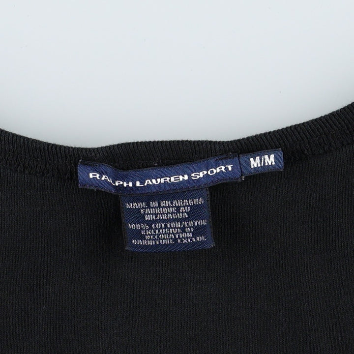 Ralph Lauren RALPH LAUREN SPORT Half-Length Sleeveless A-Line Dress, Women's Size M (approx.) cotton black type Vintage Second Hand