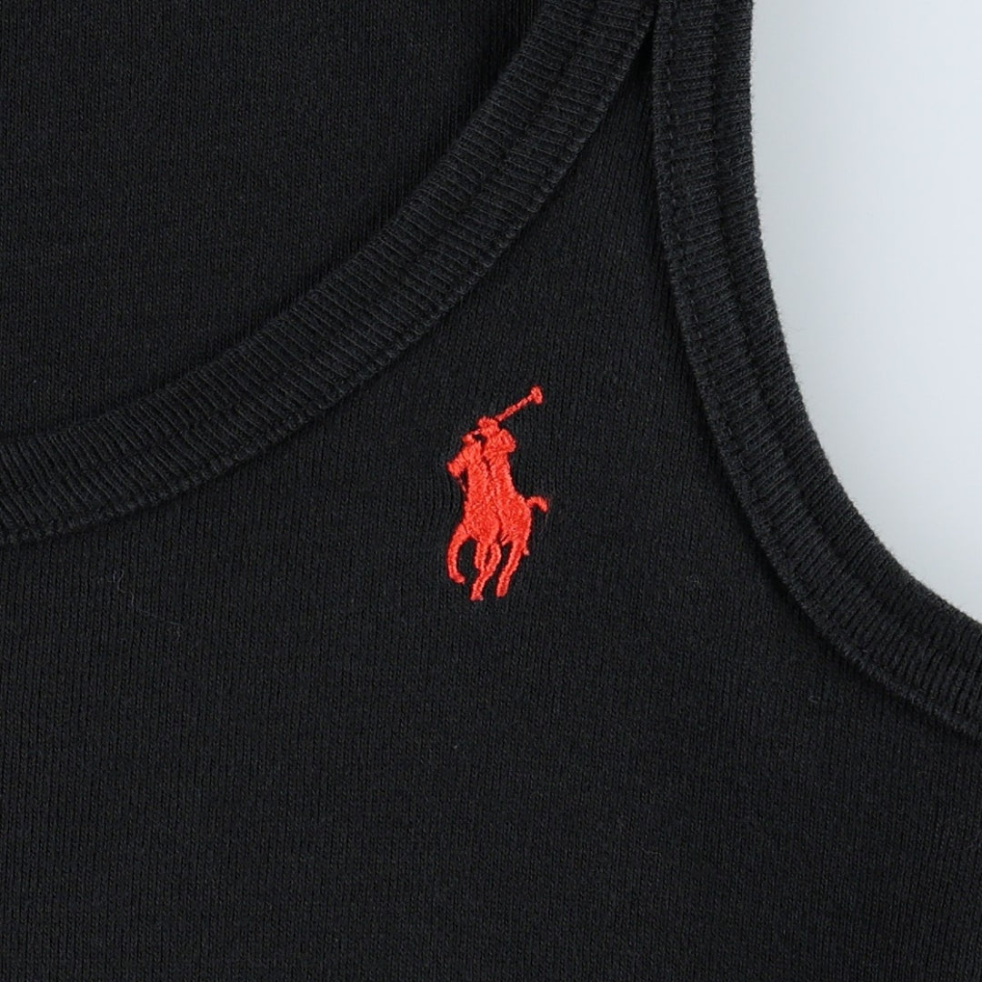 Ralph Lauren RALPH LAUREN SPORT Half-Length Sleeveless A-Line Dress, Women's Size M (approx.) cotton black type Vintage Second Hand