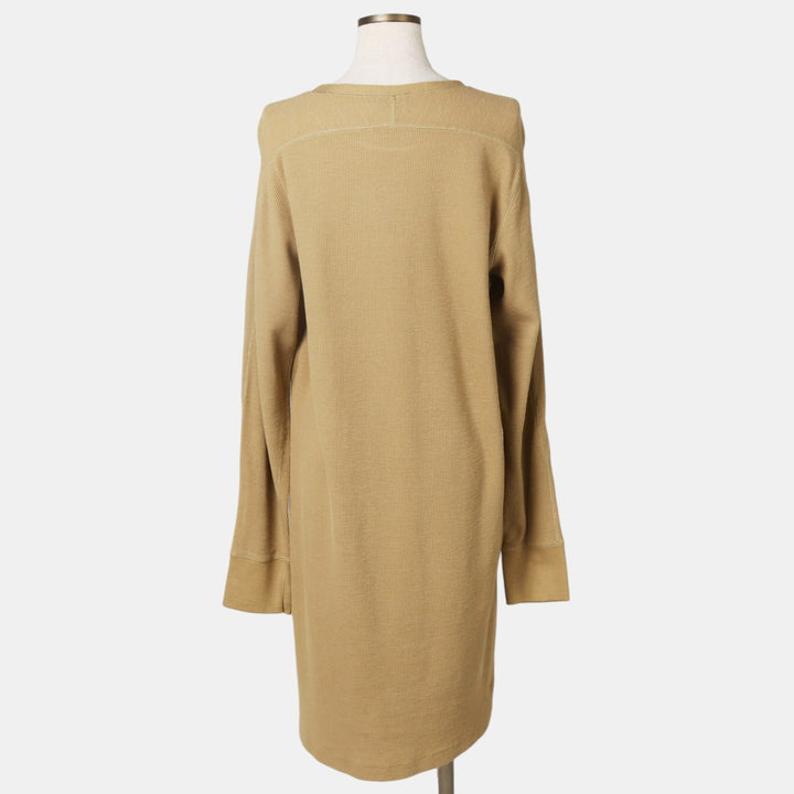 Ralph Lauren POLO RALPH LAUREN Half-Length Long-Sleeve Dress, Women's Size XL (approx.) cotton Beige type Vintage Second Hand