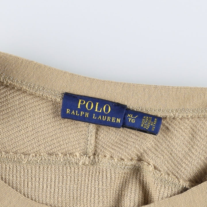 Ralph Lauren POLO RALPH LAUREN Half-Length Long-Sleeve Dress, Women's Size XL (approx.) cotton Beige type Vintage Second Hand