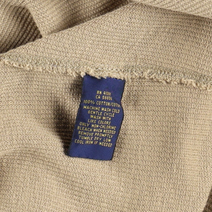 Ralph Lauren POLO RALPH LAUREN Half-Length Long-Sleeve Dress, Women's Size XL (approx.) cotton Beige type Vintage Second Hand