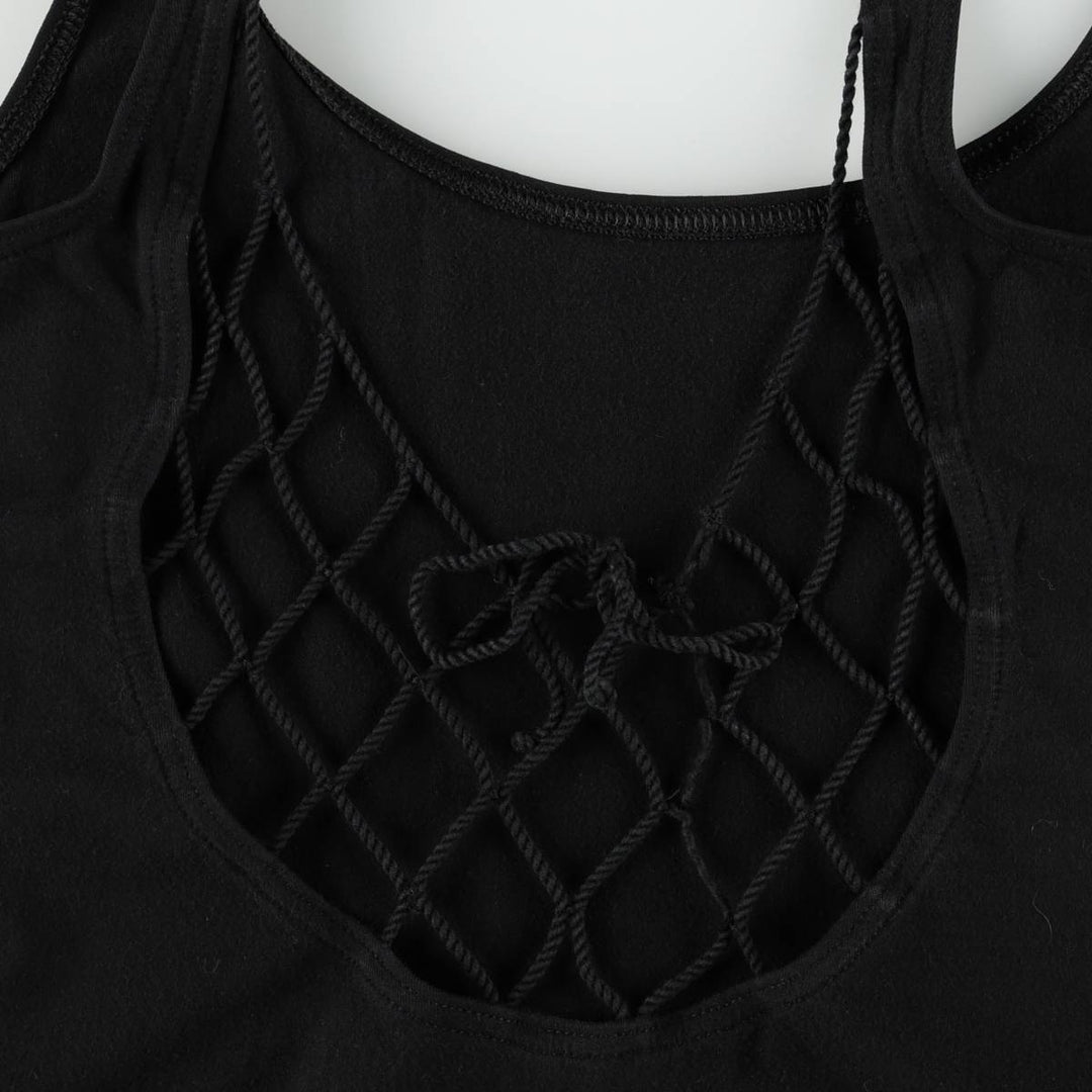 OCEANO Half-Length Backless Sleeveless A-Line Dress, Made in Italy, Women's Size M (approx.) unclear black type Vintage Second Hand