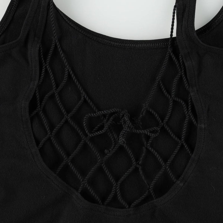 OCEANO Half-Length Backless Sleeveless A-Line Dress, Made in Italy, Women's Size M (approx.) unclear black type Vintage Second Hand