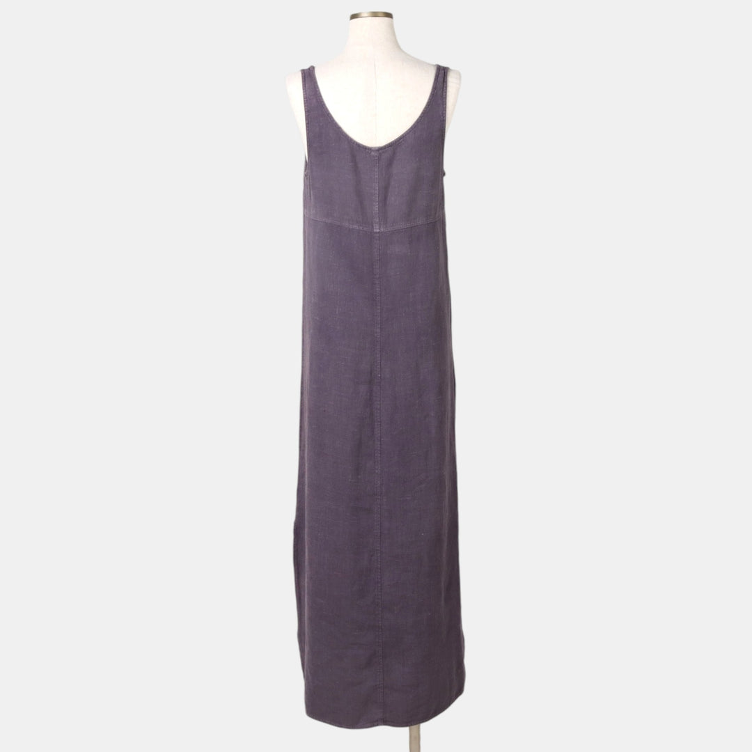 90'S CAROLE LITTLE maxi sleeveless dress, made in USA, women's size S equivalent, vintage. linen purple type Vintage Second Hand