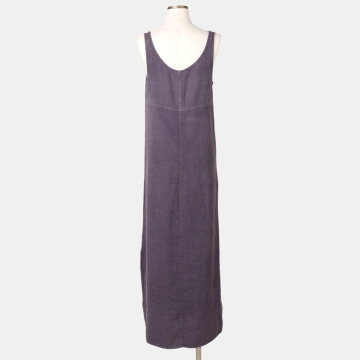 90'S CAROLE LITTLE maxi sleeveless dress, made in USA, women's size S equivalent, vintage. linen purple type Vintage Second Hand
