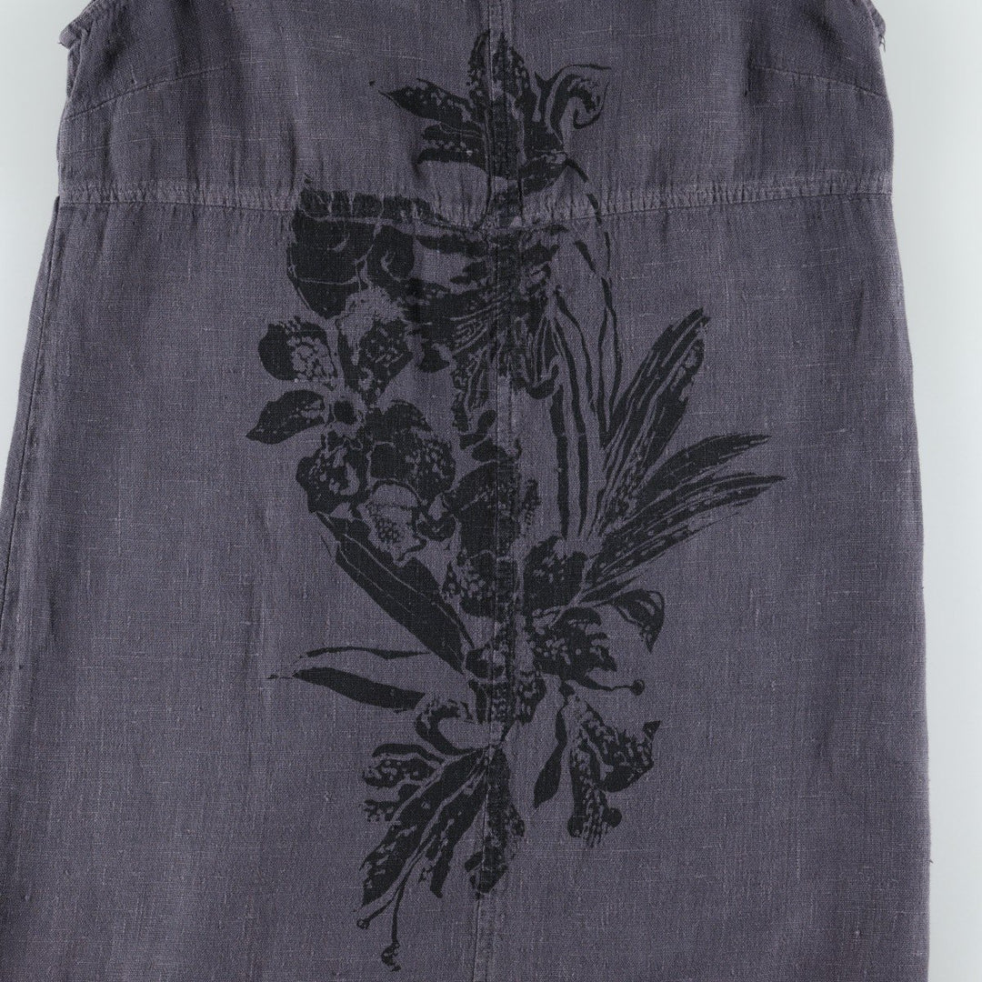 90'S CAROLE LITTLE maxi sleeveless dress, made in USA, women's size S equivalent, vintage. linen purple type Vintage Second Hand