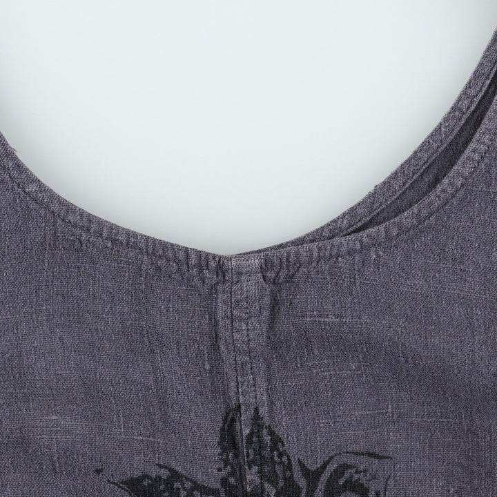 90'S CAROLE LITTLE maxi sleeveless dress, made in USA, women's size S equivalent, vintage. linen purple type Vintage Second Hand