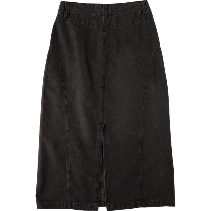 HIRSCH Denim Long Tight Skirt, Women's Size L (approx.) cotton dark chocolate Vintage Second Hand