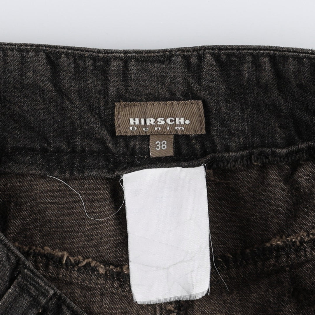 HIRSCH Denim Long Tight Skirt, Women's Size L (approx.) cotton dark chocolate Vintage Second Hand