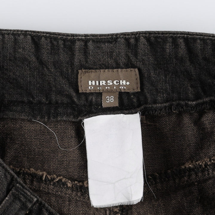 HIRSCH Denim Long Tight Skirt, Women's Size L (approx.) cotton dark chocolate Vintage Second Hand