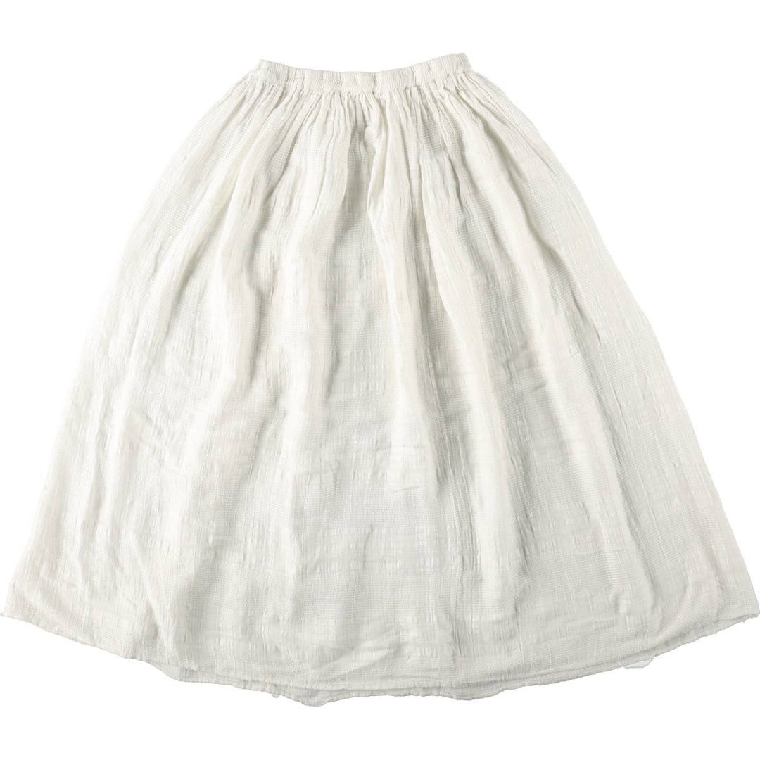 EXPRESS Long Gathered Skirt, Women's Size M (approx.) linen pale white type Vintage Second Hand