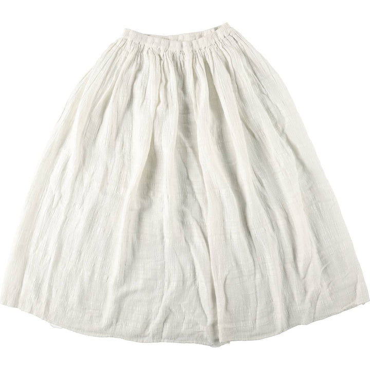 EXPRESS Long Gathered Skirt, Women's Size M (approx.) linen pale white type Vintage Second Hand