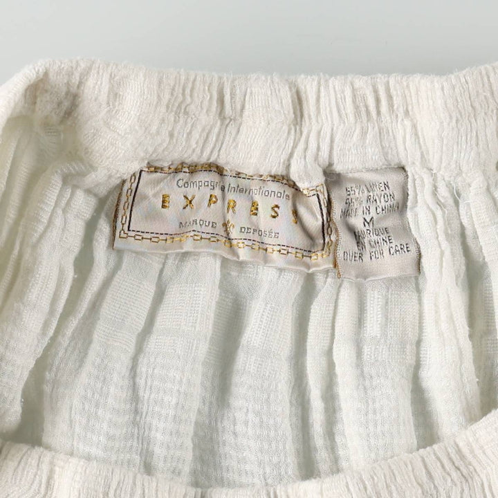 EXPRESS Long Gathered Skirt, Women's Size M (approx.) linen pale white type Vintage Second Hand