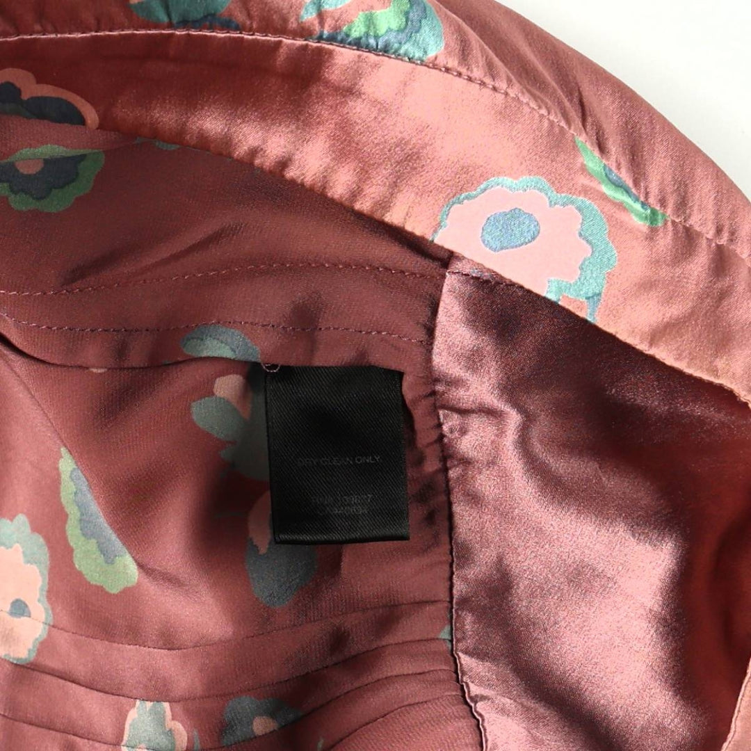 Marc Jacobs all-over floral print ruffled silk A-line mini skirt, women's size S (approx.) silk pink type Vintage Second Hand