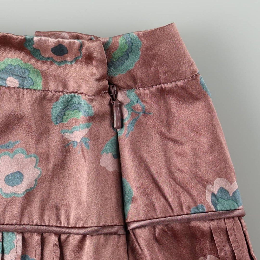 Marc Jacobs all-over floral print ruffled silk A-line mini skirt, women's size S (approx.) silk pink type Vintage Second Hand