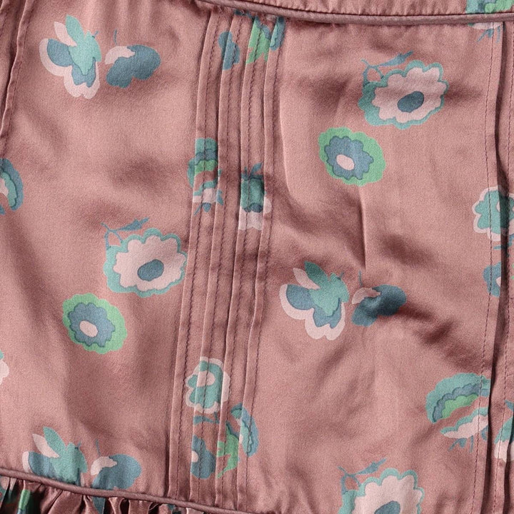 Marc Jacobs all-over floral print ruffled silk A-line mini skirt, women's size S (approx.) silk pink type Vintage Second Hand
