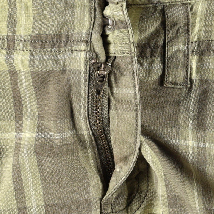 Eddie Bauer check pattern A-line mini skirt, women's size L (approx.) cotton Khaki type Vintage Second Hand