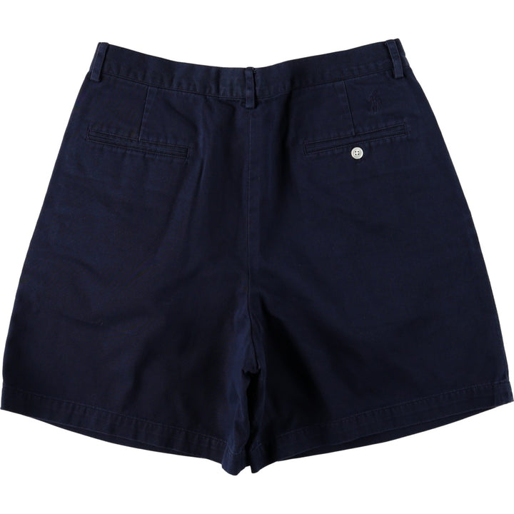 Ralph Lauren RALPH LAUREN SPORT Two-Pleat Chino Shorts, Women's XL (equivalent to W32) cotton navy blue type Vintage Second Hand