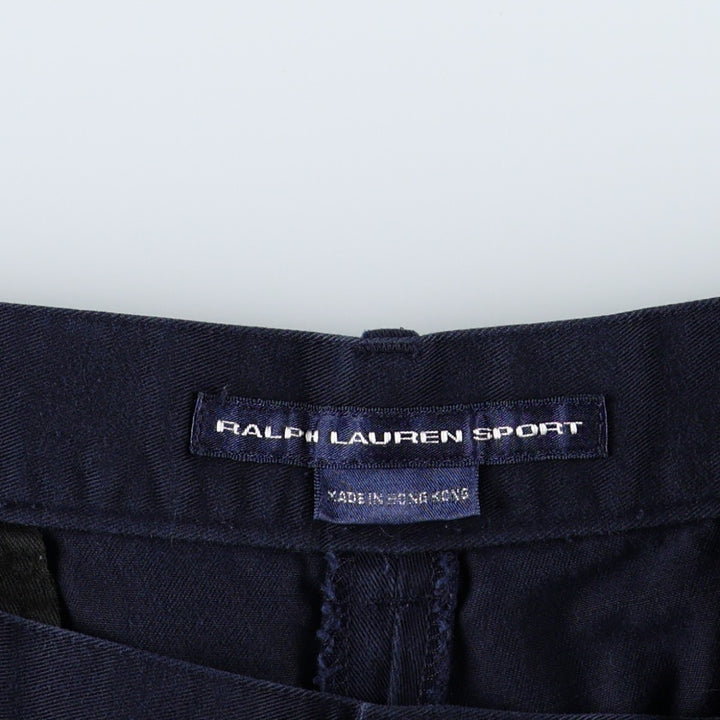 Ralph Lauren RALPH LAUREN SPORT Two-Pleat Chino Shorts, Women's XL (equivalent to W32) cotton navy blue type Vintage Second Hand
