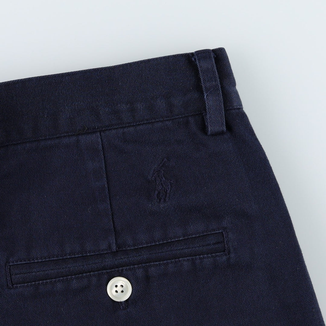 Ralph Lauren RALPH LAUREN SPORT Two-Pleat Chino Shorts, Women's XL (equivalent to W32) cotton navy blue type Vintage Second Hand