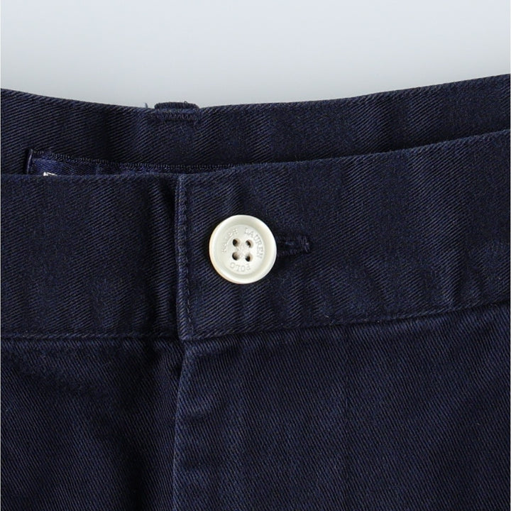 Ralph Lauren RALPH LAUREN SPORT Two-Pleat Chino Shorts, Women's XL (equivalent to W32) cotton navy blue type Vintage Second Hand