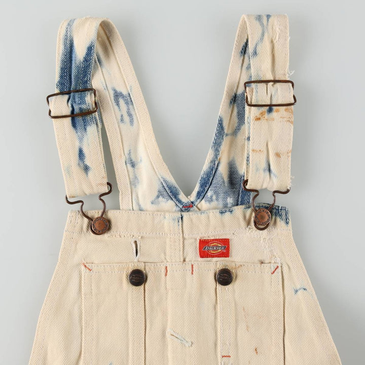 Dickies cut-off denim overalls, women's size L (equivalent to W30). cotton blue type Vintage Second Hand